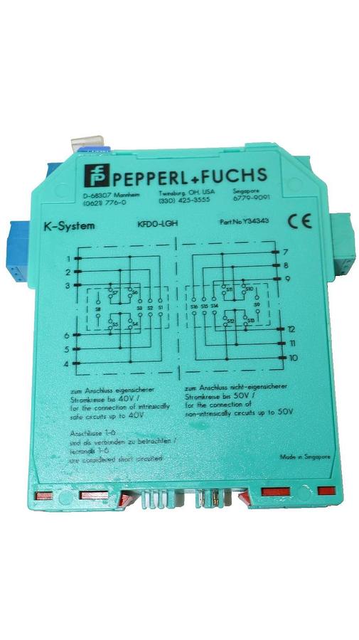 Used Pepperl + Fuchs KFDO-LGH , Y34343 Safety Barrier Place Holder Module