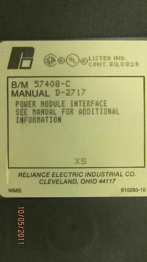 RELIANCE ELECTRIC Power Module Interface 57408  57408-C 57408 C 57408C NEW