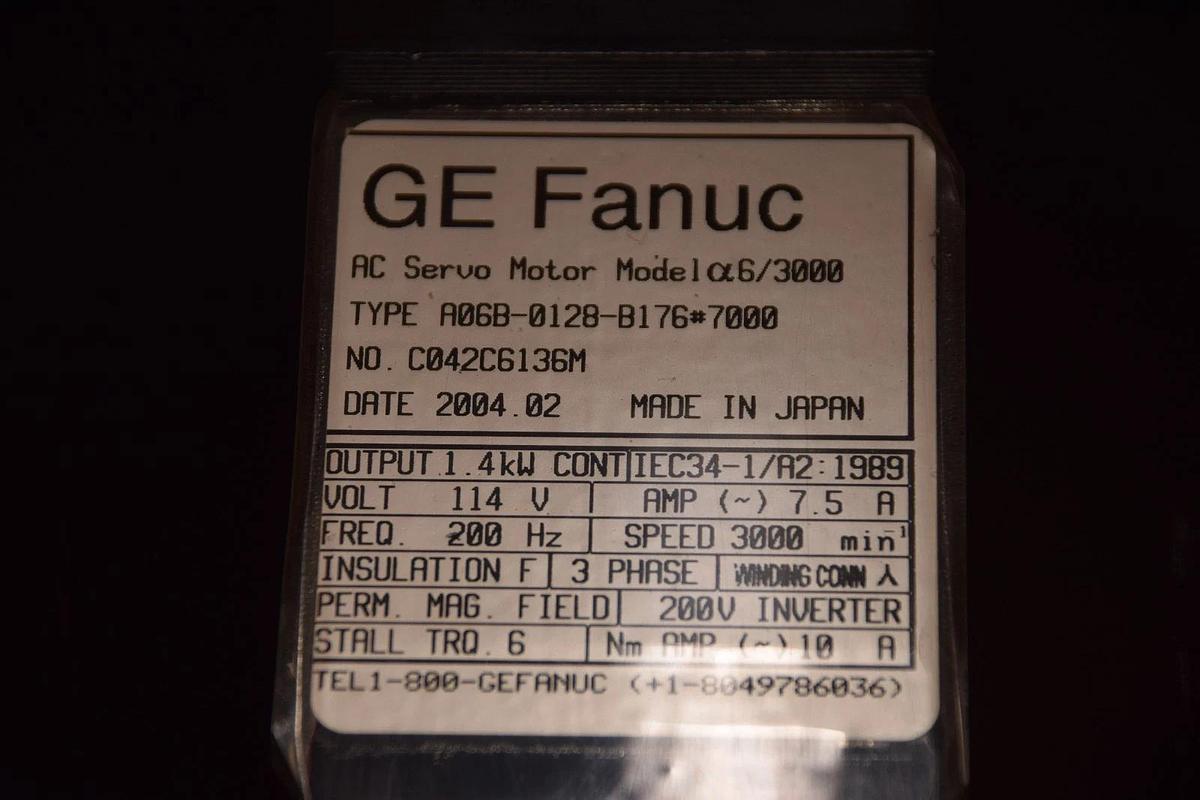 FANUC servo Motor A06B-0128-B176 #7000 w/ PulseCoder A860-0360-V511 (New)