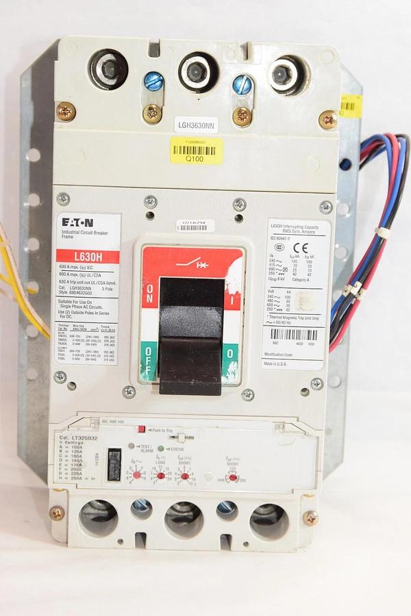 Used Eaton L630H LGH3630NN 69D4632G03 3pole 630A 630 A 630 Amp LT325032 trip