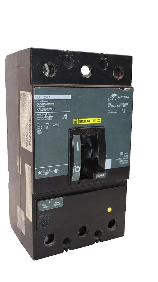 Used Square D KAL26200WBB 200A Amp 3 Pole Circuit Breaker