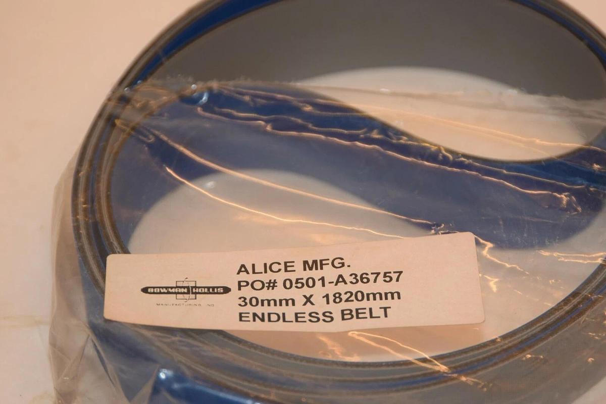 BOWMAN HOLLIS ALICE MFG. 0501-A36757 30mm X 1820mm Endless Belt *NEW