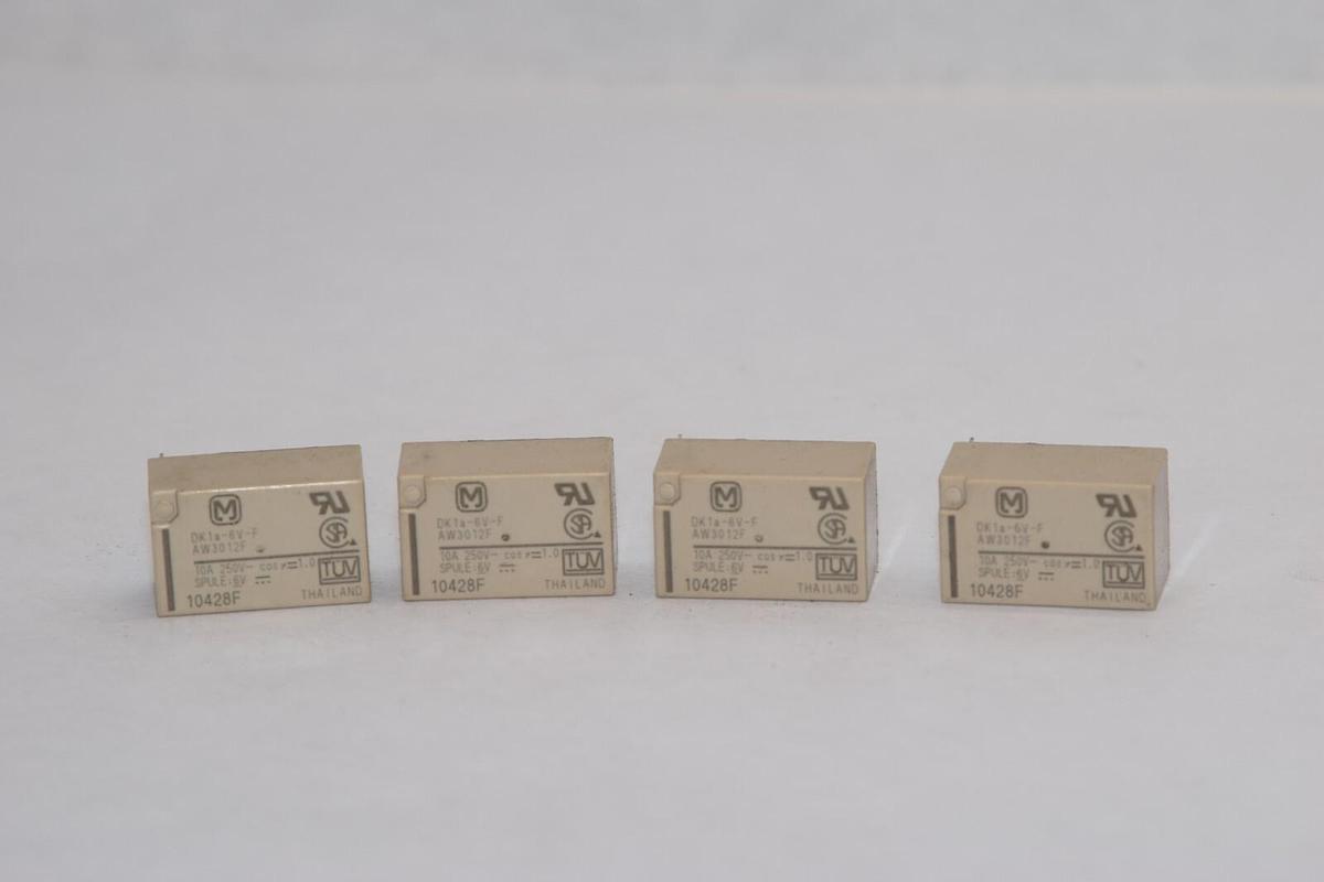 (NEW - Lot of 4) PANASONIC DK1A-6V-F AW3012F 10428F 10A 250V Relay