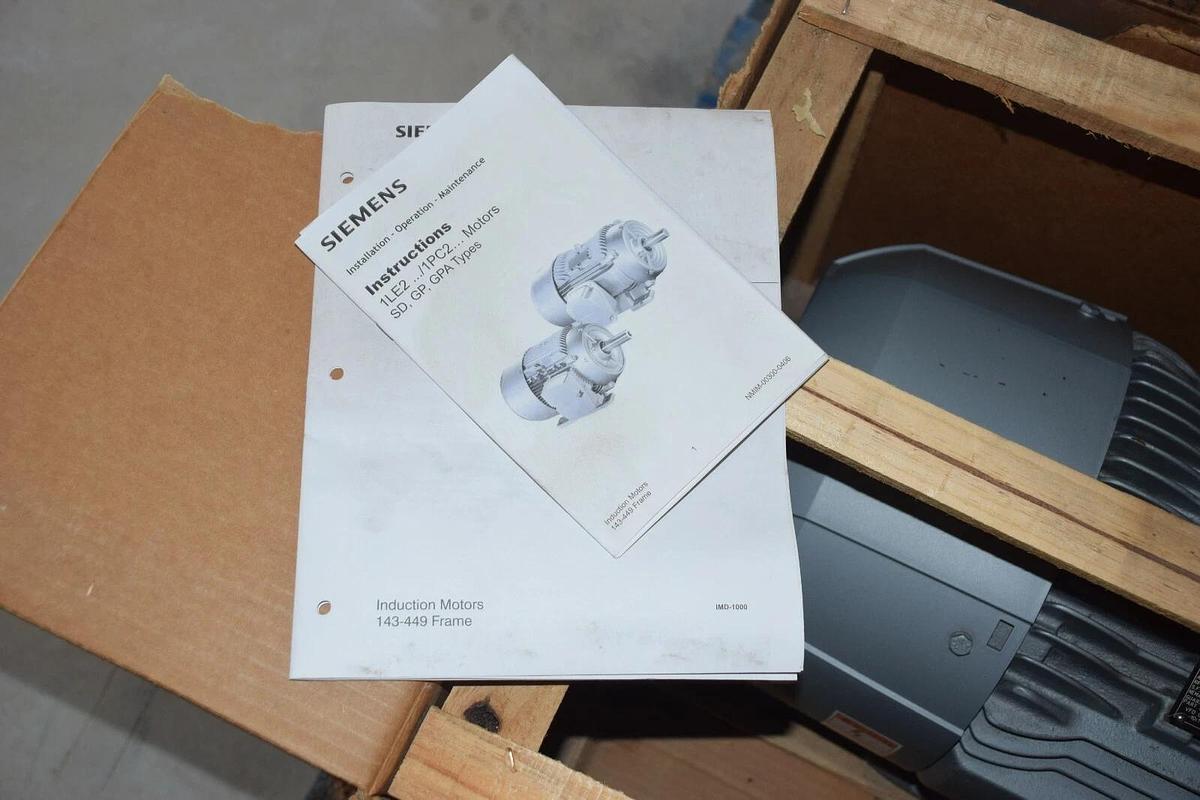 (New) Siemens 15 HP 1LE22012BB11AA3 Electric Motor GP10 254T 230V 460V 1760 RPM