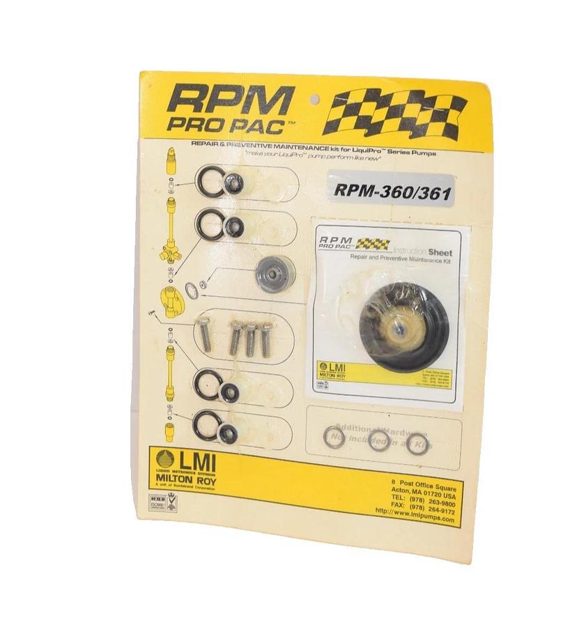 RPM PRO PAC LMI Milton Roy RPM-360/361 Diaphragm Pump Rebuild Kit (New)
