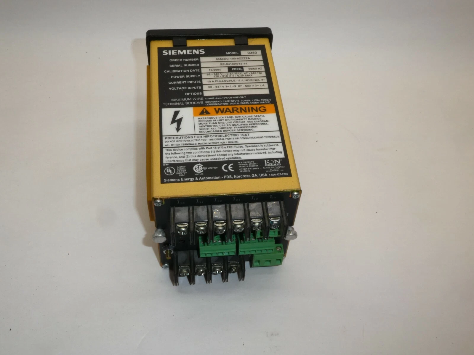 (NOS) Siemens 9350 Power Meter 9350DC-100-0ZZZZA