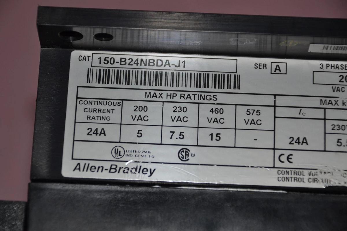Used ALLEN BRADLEY MOTOR CONTROLLER 150-B24NBDA-J1 150 B24NBDA J1 150B24NBDAJ1 3 PH