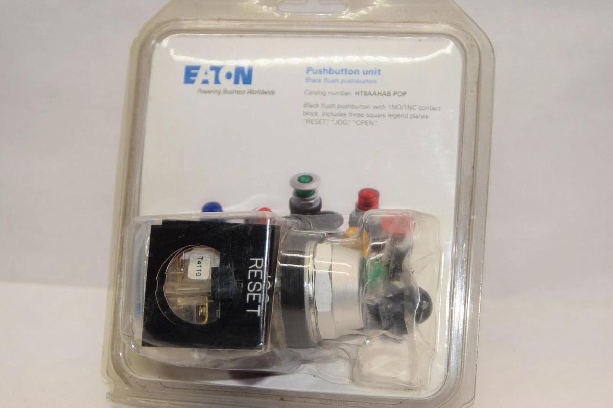 (NEW) EATON CULTER HAMMER HT8AAHAB-POP HT8AAHAB-P0P Flush Black Pushbutton Unit