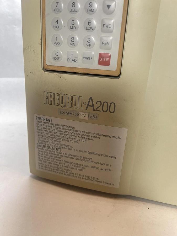 Used Mitsubishi FR-A220E-5.5K-TF2 10HP Freqrol A200 Inverter Drive  FR-A220E-5.5KTF