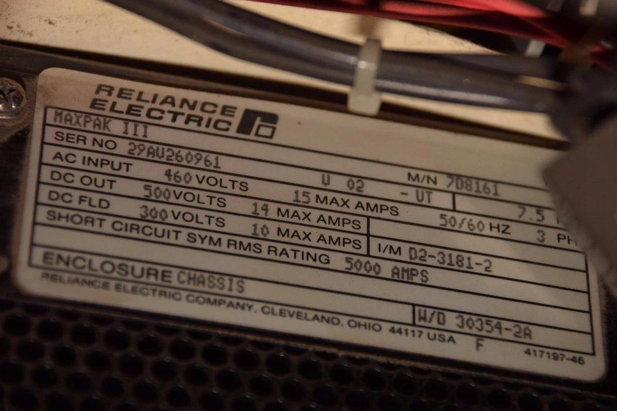 Used Reliance Electric Maxpak III 7.5hp Drive 7D8161 3ph 460v 910K8060 0-58703-61A
