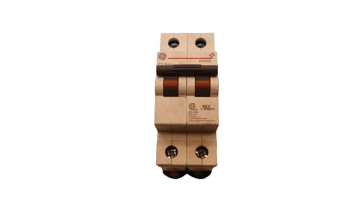 Used GE General Electric 2 Pole Circuit Breaker EP62UL C2 Amp C2A EP62UL-NS *Lot of 5