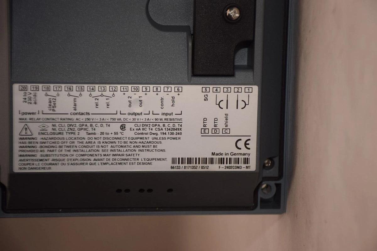 Used METTLER-TOLEDO COND 7100E F-2402COND-MT 24-230Vac/dc Conductivity Transmitter