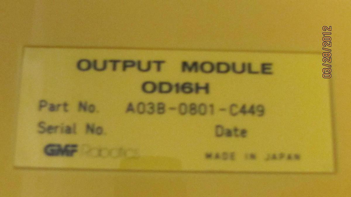 Used GMF ROBOTICS OUTOUT MODULE OD16H A03B-0801-C449 A03B0801C449