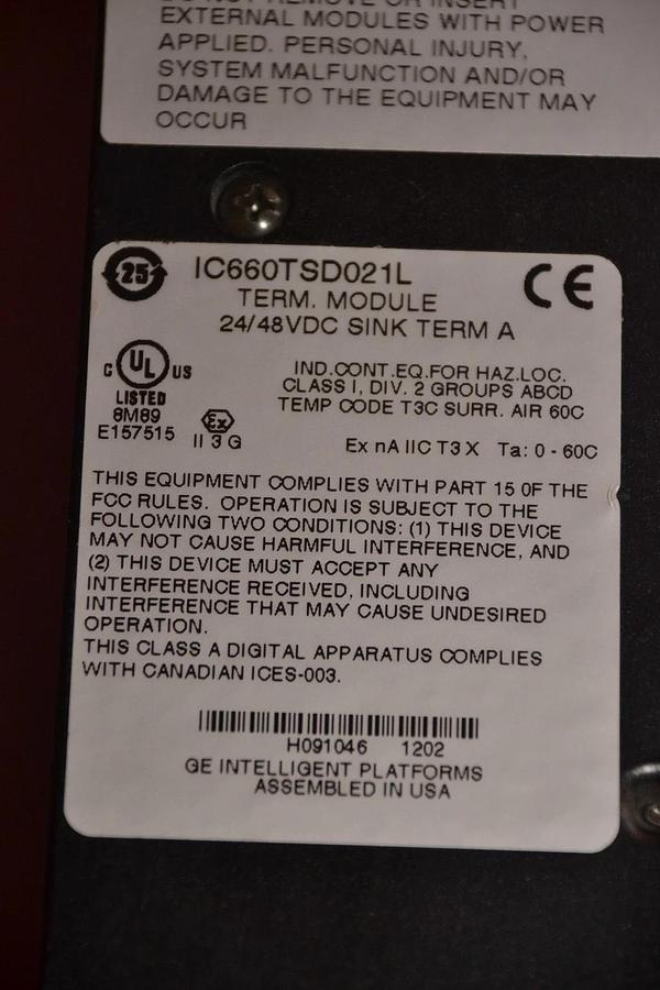 Used General Electric GE Fanuc Electric Module 24/48v 16PT IC660EBD021U IC660TSD021L