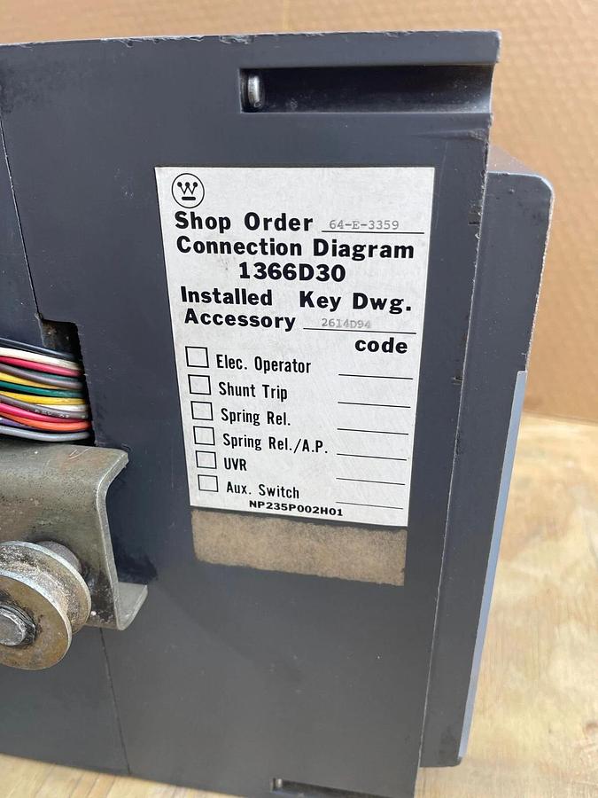 Used Westinghouse SPB100 Pow-R-Breaker Ins Case Breaker Frame 800a  Plug 8SPB600 600a