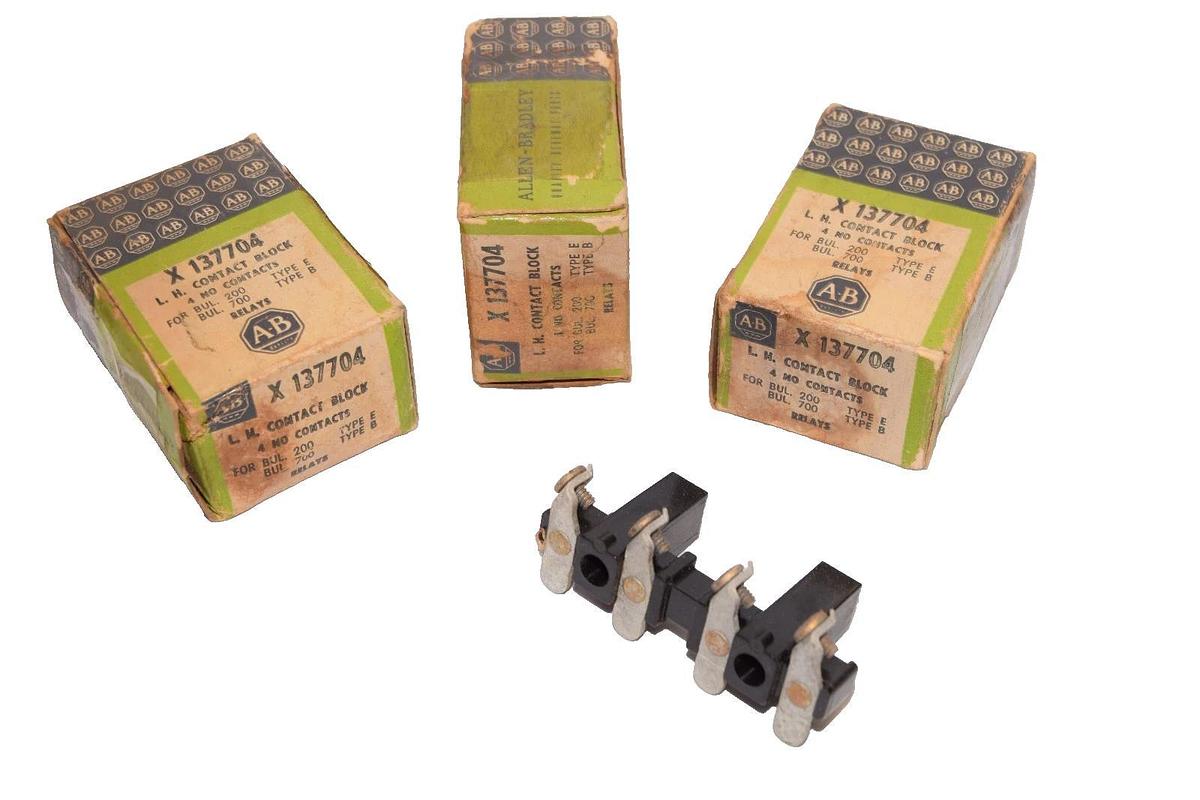 Allen Bradley X 137704 L.H. Contact Block (New - Lot of 3)