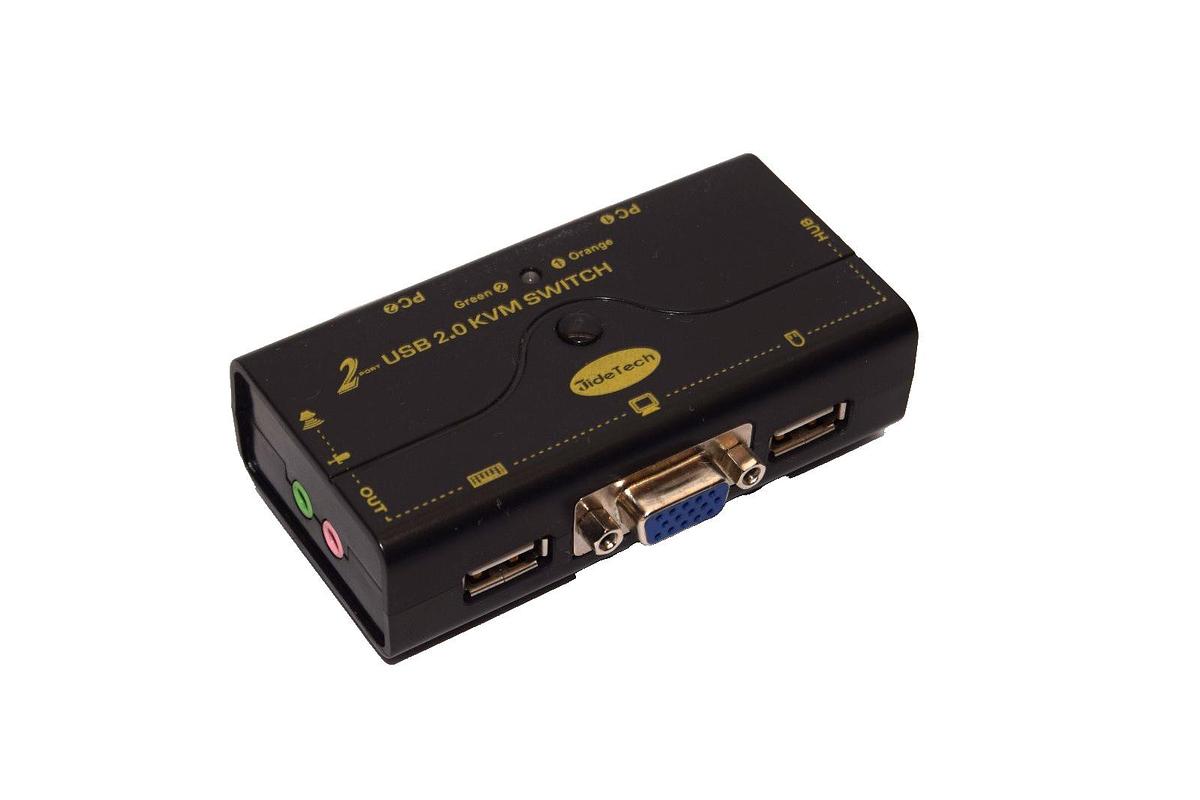 Used JideTech CKL-21UA-V2 , CKL21UAV2 2-port USB KVM Switch