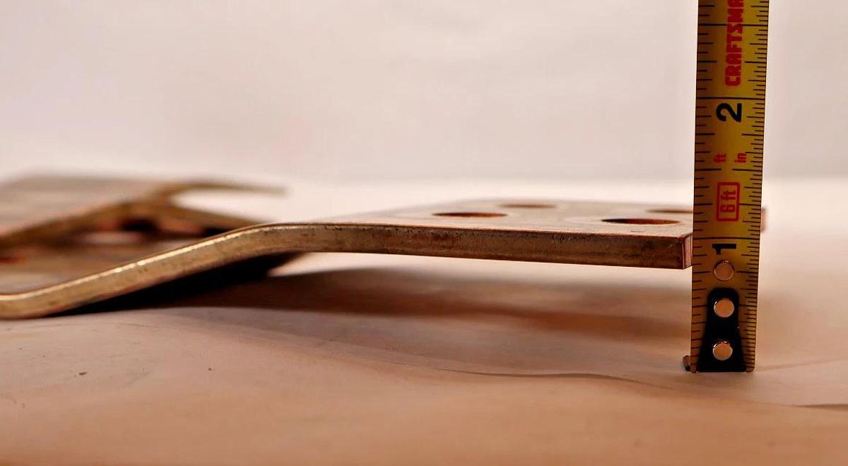 Used (Lot of 3) Copper Bus Bar 10" x 4" x 1/4" .25" thick  10x4x1/4 1" OFFSET 9lb