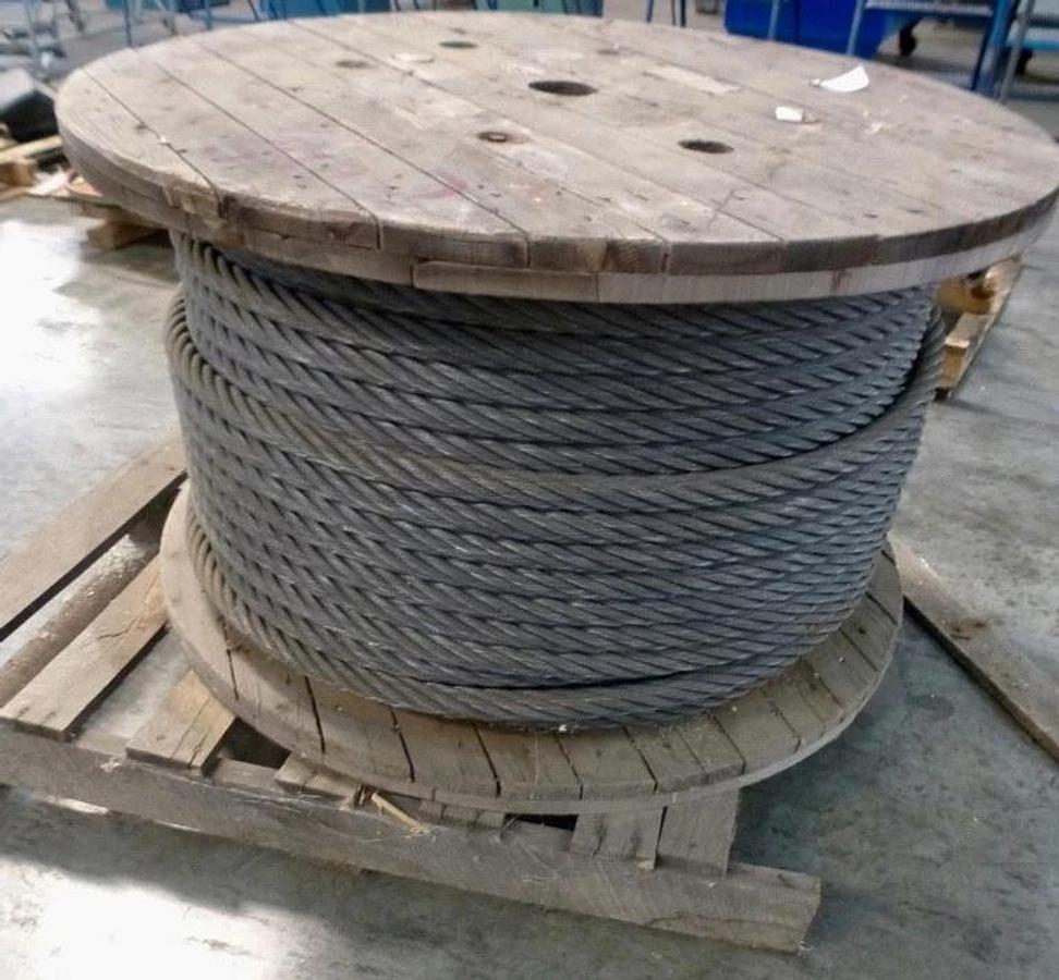 Large Spool 1-3/16” Steel Wire Rope Cable, weight 1,600lbs  OSD 1 3/16”, 1" 3/16