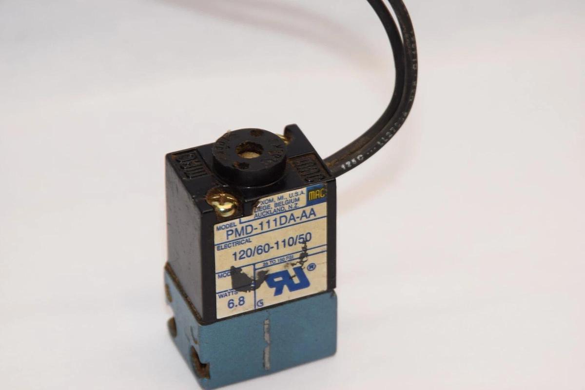 Used MAC VALVES PMD-111DA-AA PMD111DAAA 110/120V 50/60Hz 6.8Watt Solenoid Valve