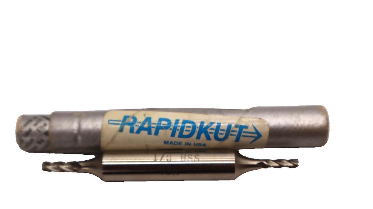 (NEW) RAPIDKUT CR45 B4U , B-4U 1/8" x 3/8" HS 4FL BE EM-USA Double End Mill