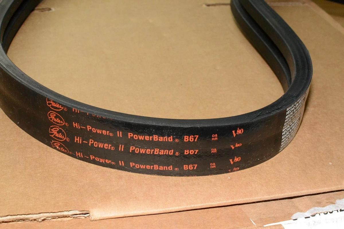 Gates 9093-2067 Hi-Power II Powerband V-Belt, B Section, 21/32"W, 70"L, 13/32"H