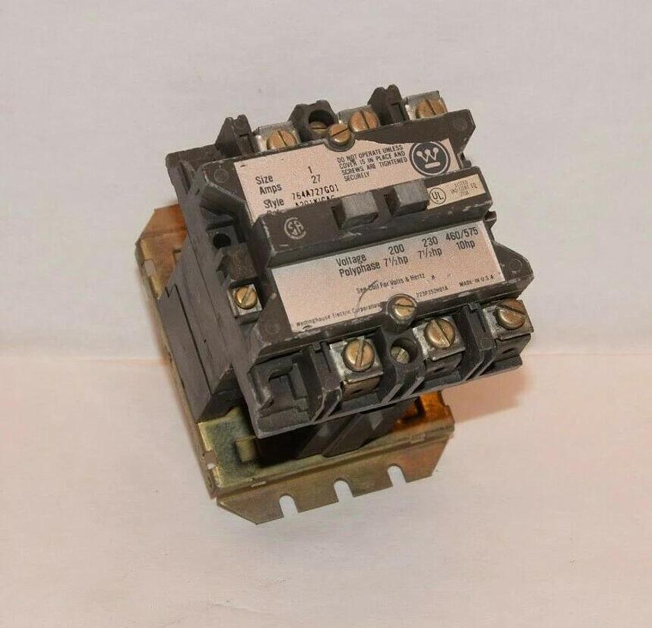 Used WESTINGHOUSE A201K1CAG 27A Size 1 200V 110/120V 50/60Hz Coil Contactor