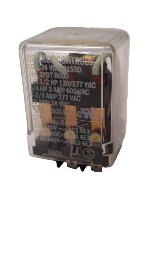 Used DELTROL CONTROLS 166 3PDT B600 , 1663PDTB600 S155D 24Vdc Coil Relay