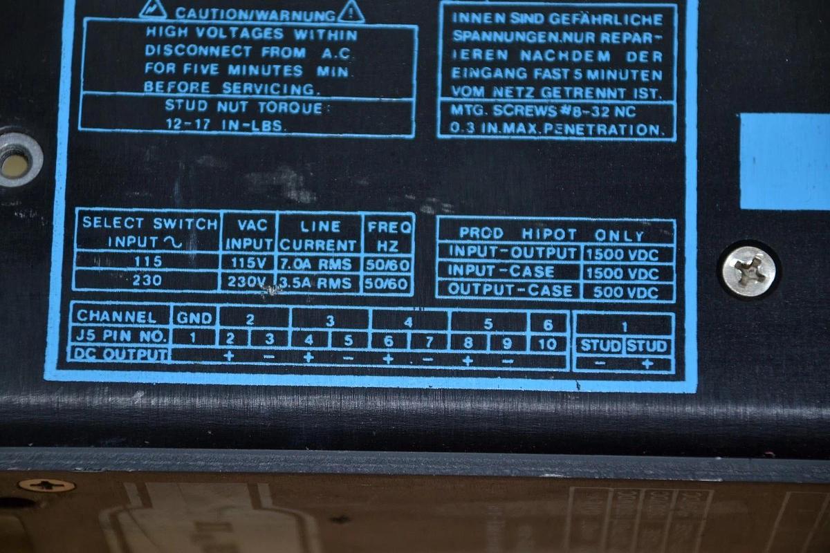 Used POWERTEC 29D5-C2A-371 CR-3 5-12V 3-40A VAULSWITCHER II POWER SUPPLY