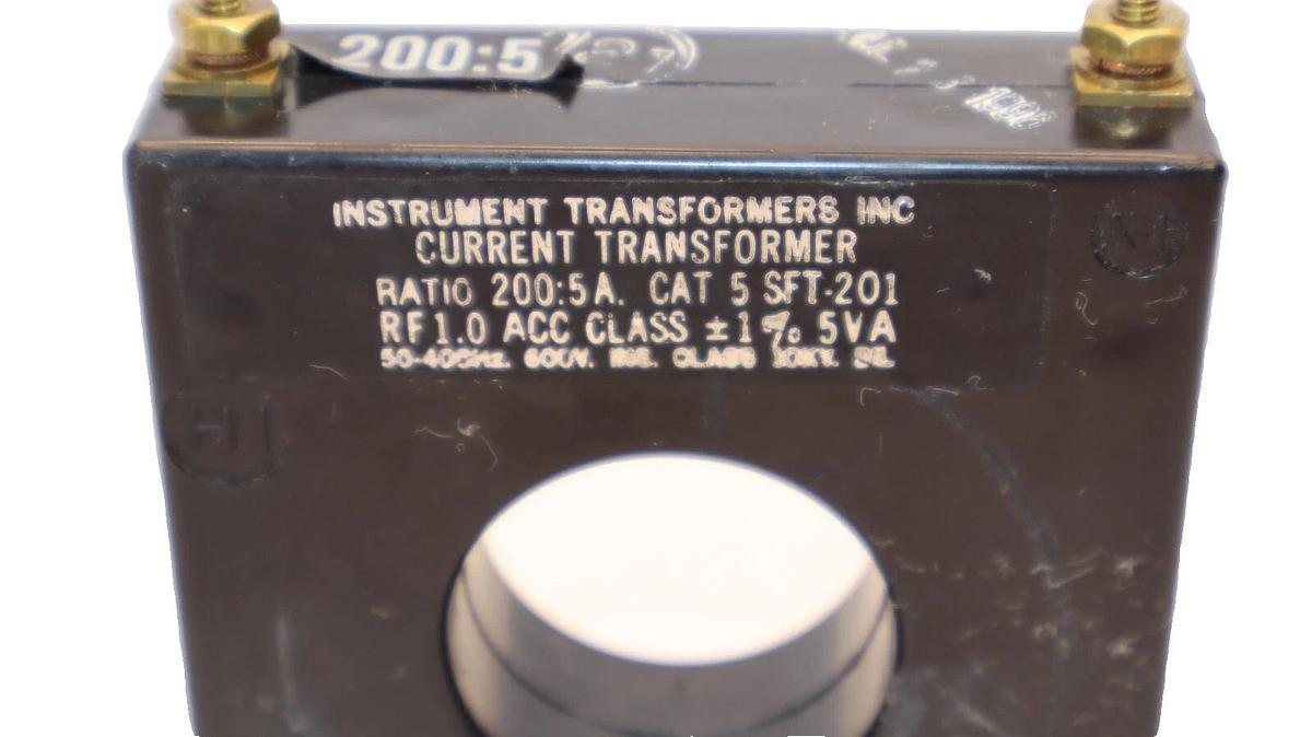 Used INSTRUMENT TRANSFORMERS SFT-201 Cat 5 200:5 200:5A Ratio Current Transformer