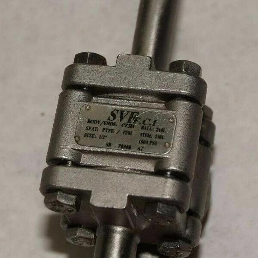 SVF FLOW CONTROLS CF3M 1500 Psi 1/2" Ball Valve SB78888AT Seat PTFE / TFM 316 SS