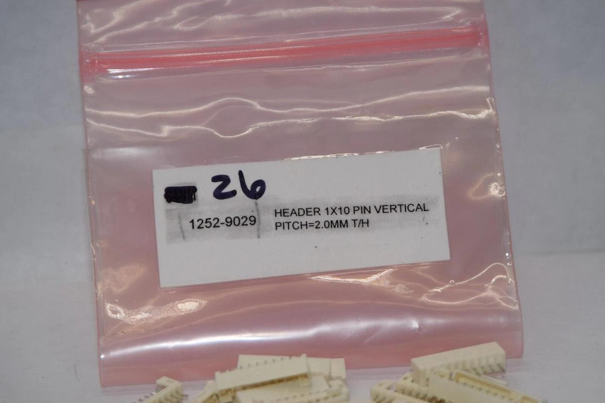 (NEW - Lot of 26) 1252-9029 Header 1x10 Pin Vertical 2.0mm