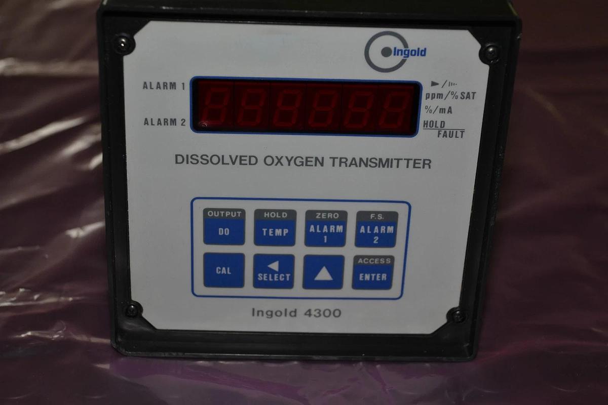 Used INGOLD 4300 4300/2300 2300 DISSOLVED OXYGEN TRANSMITTER 115VAC 0.10A 0.10 AMPS