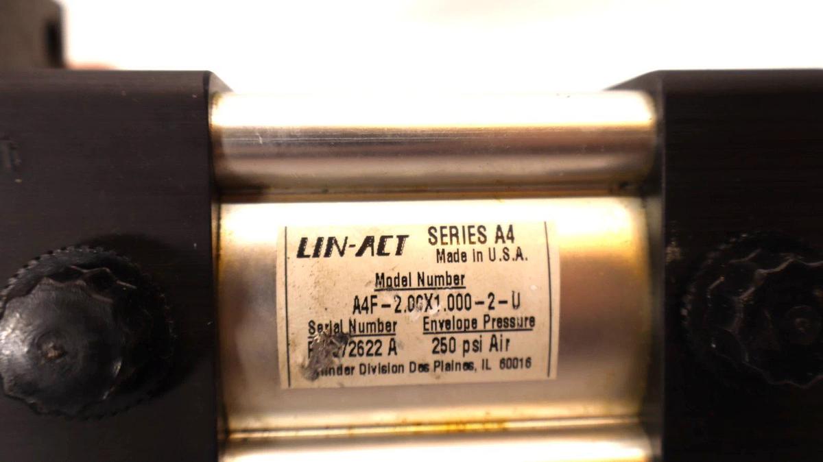 Lin-Act Pneumatic Cylinder A4F-2.00X1.000-2-U 250psi Series A4 (New)