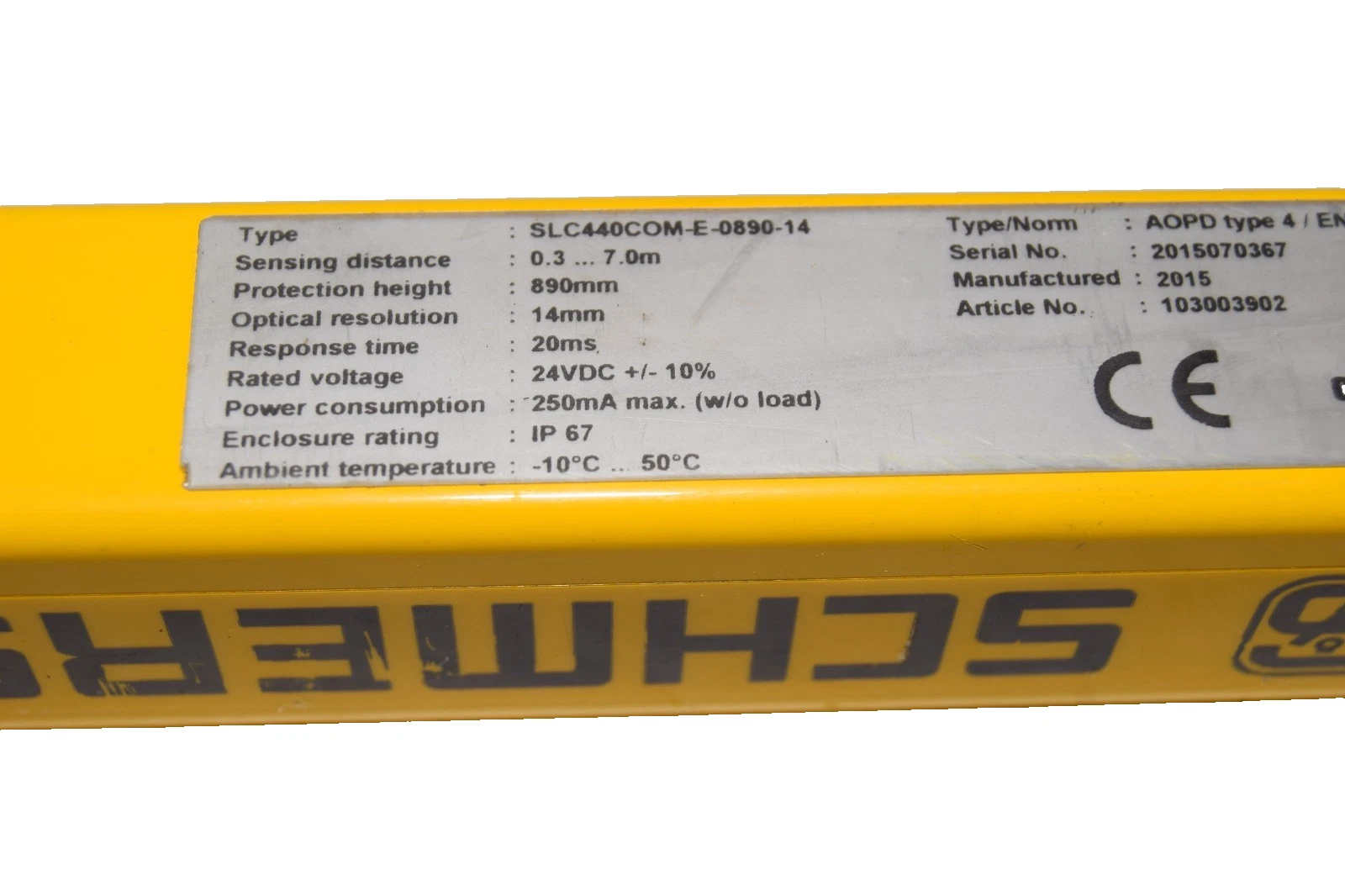 Schmersal Safety Light Curtain SLC440COM-E-0890-14 Emitter 24VDC (New)