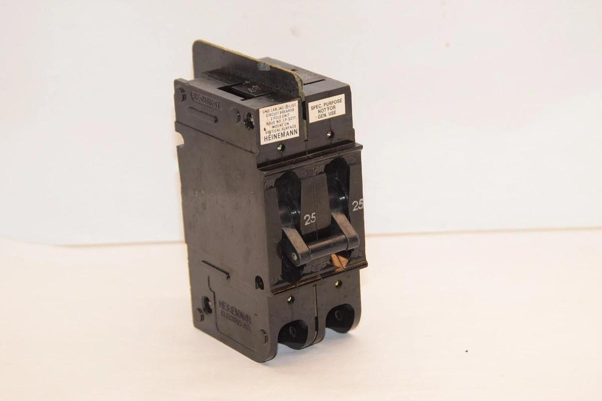 (NEW) HEINEMANN CD5-Z431-1 25A 25 Amp 2P 50/60 Hz 240V Circuit Breaker