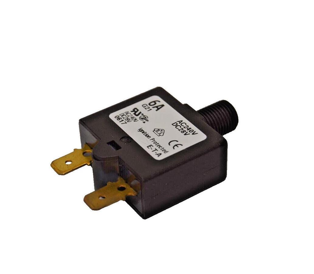 (Lot 5)  E-T-A ETA 1658 G21 6A BREAKER  8-41sec 6 Amp 240vac 28vdc 7...16sec NEW