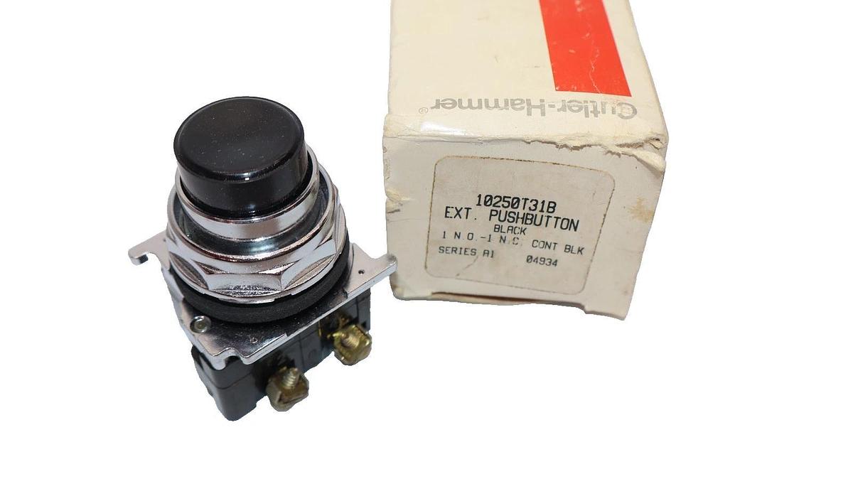 Cutler Hammer 10250T31B Series A1 Extended Push Button , Black (New)