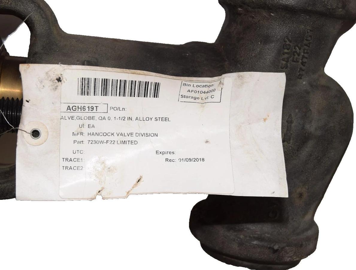 Hancock Tyco Flow Valve Series 7000 1-1/2" 7230W-3-0219 (NOS)