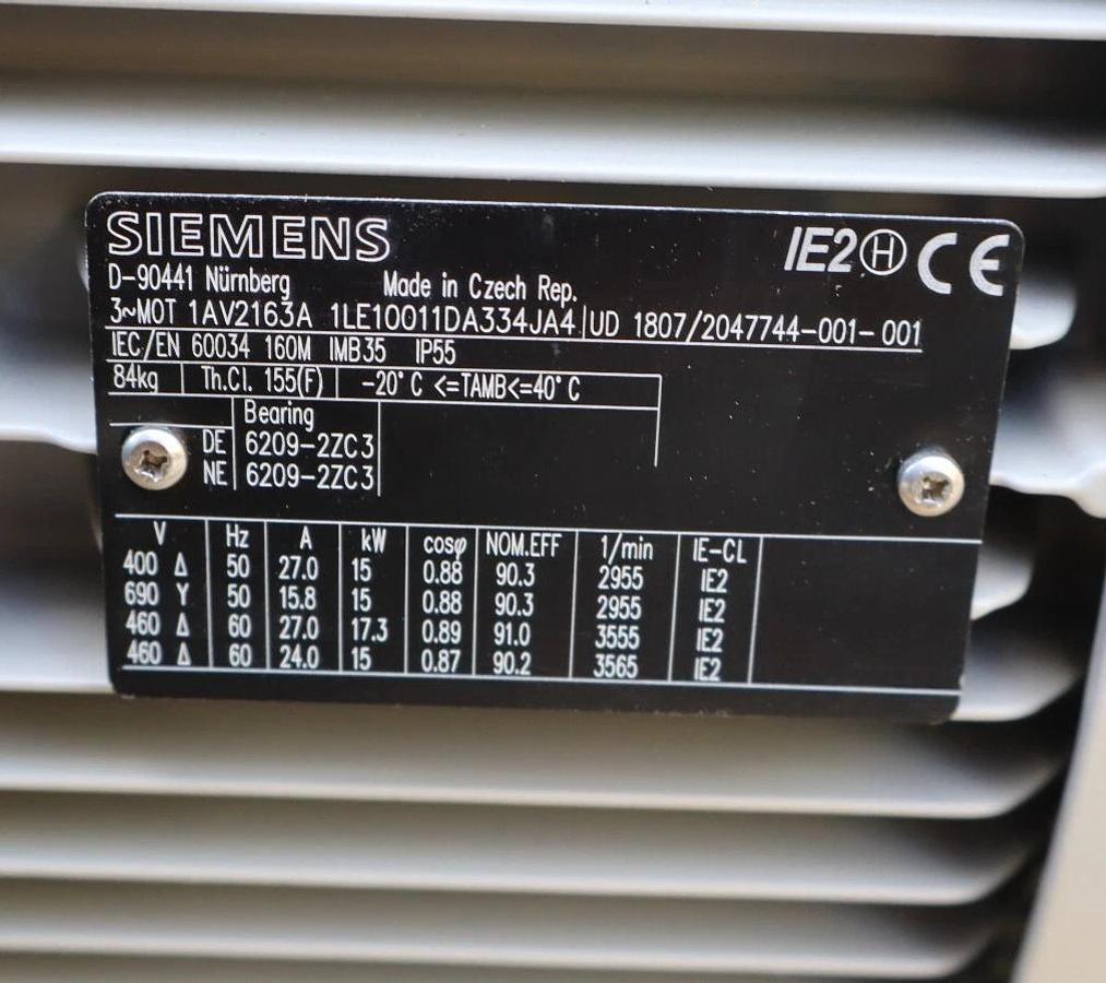 Siemens 3ph Motor IE2 1AV2163A 1LE10011DA334JA4 UD 1807/2047744-001-001 15kW NEW