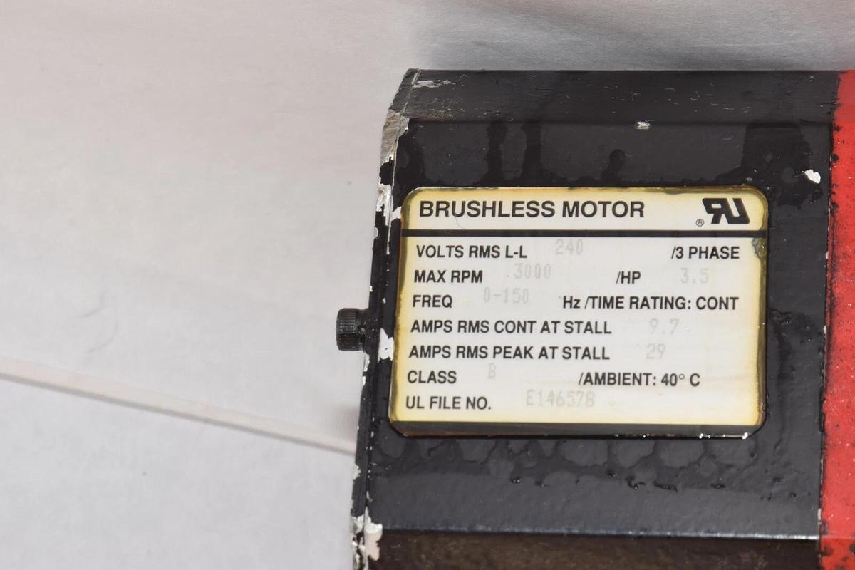 Used RMS L-L 240V  RMS L-L 240 3 Phase 3.5Hp 0-150Hz Brushless Motor