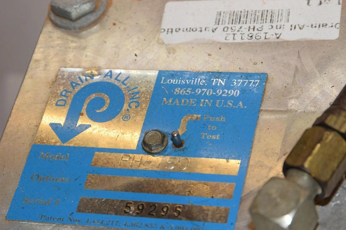 Used DRAIN-ALL PH-750 59295 Automatic Drain Valve