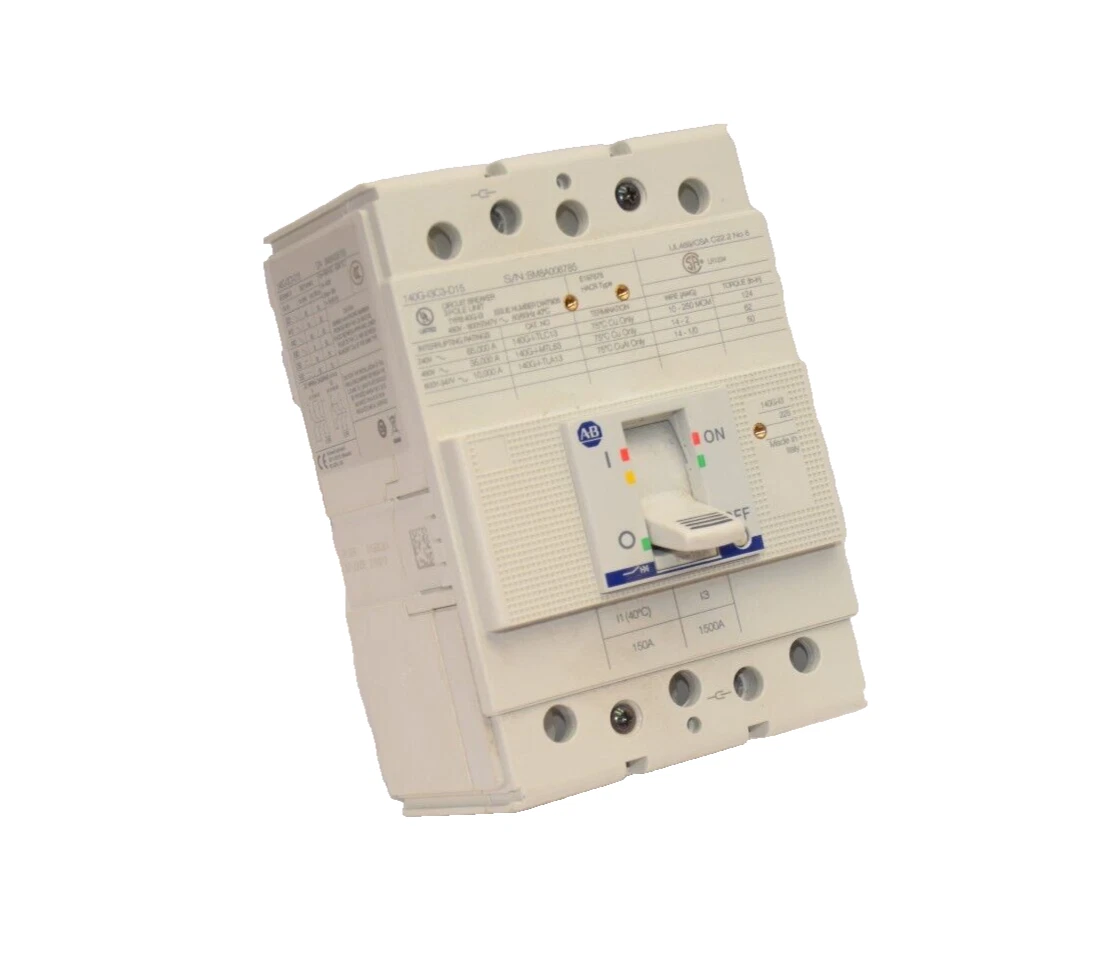 Used ALLEN BRADLEY 140G-I3C3-D15 3P 480V 150Amp 150 A Amp 150A Circuit Breaker