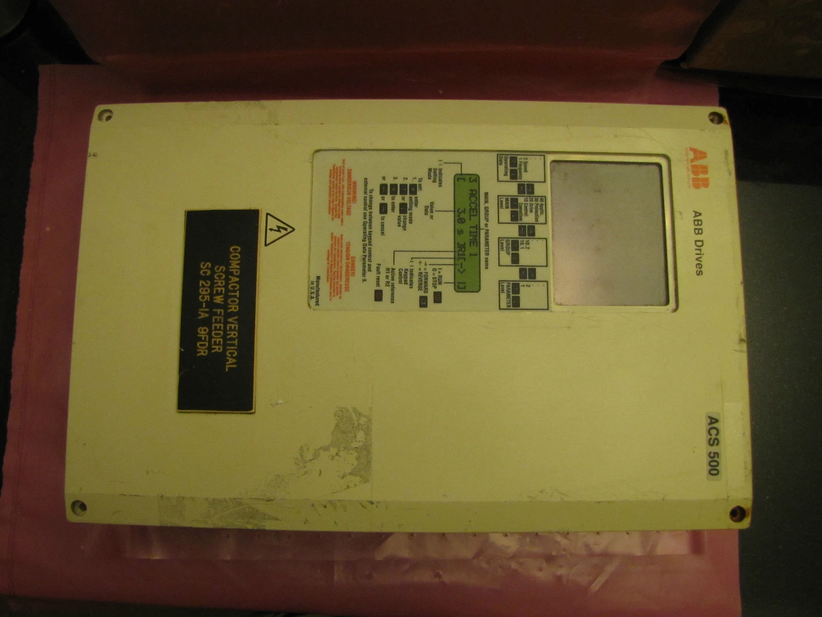 Used ABB Drive Front Cover for ACS500 Drive ACS 500 11 1/4" X 17 5/8" x 6"