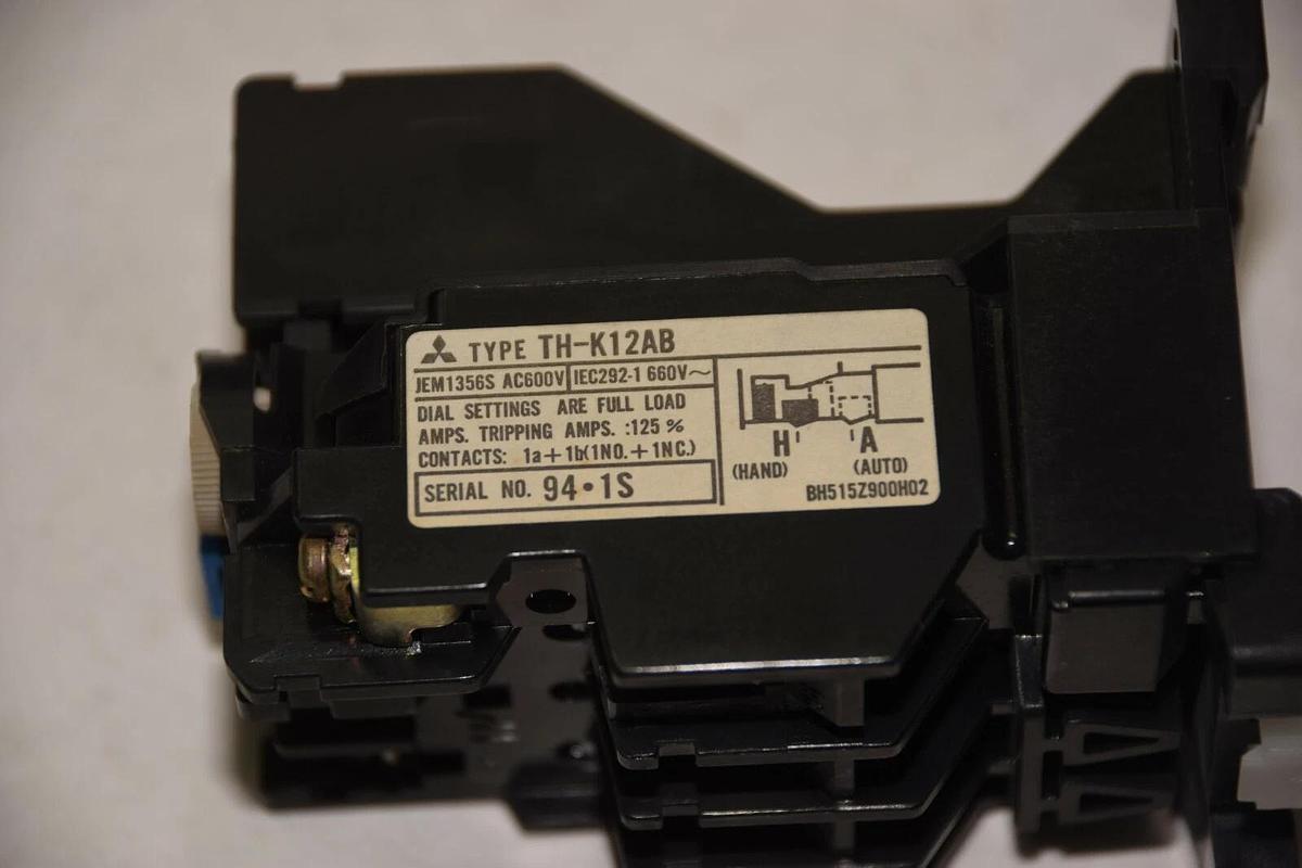Used MITSUBISHI TH-K12AB 600V AC OVERLOAD RELAY