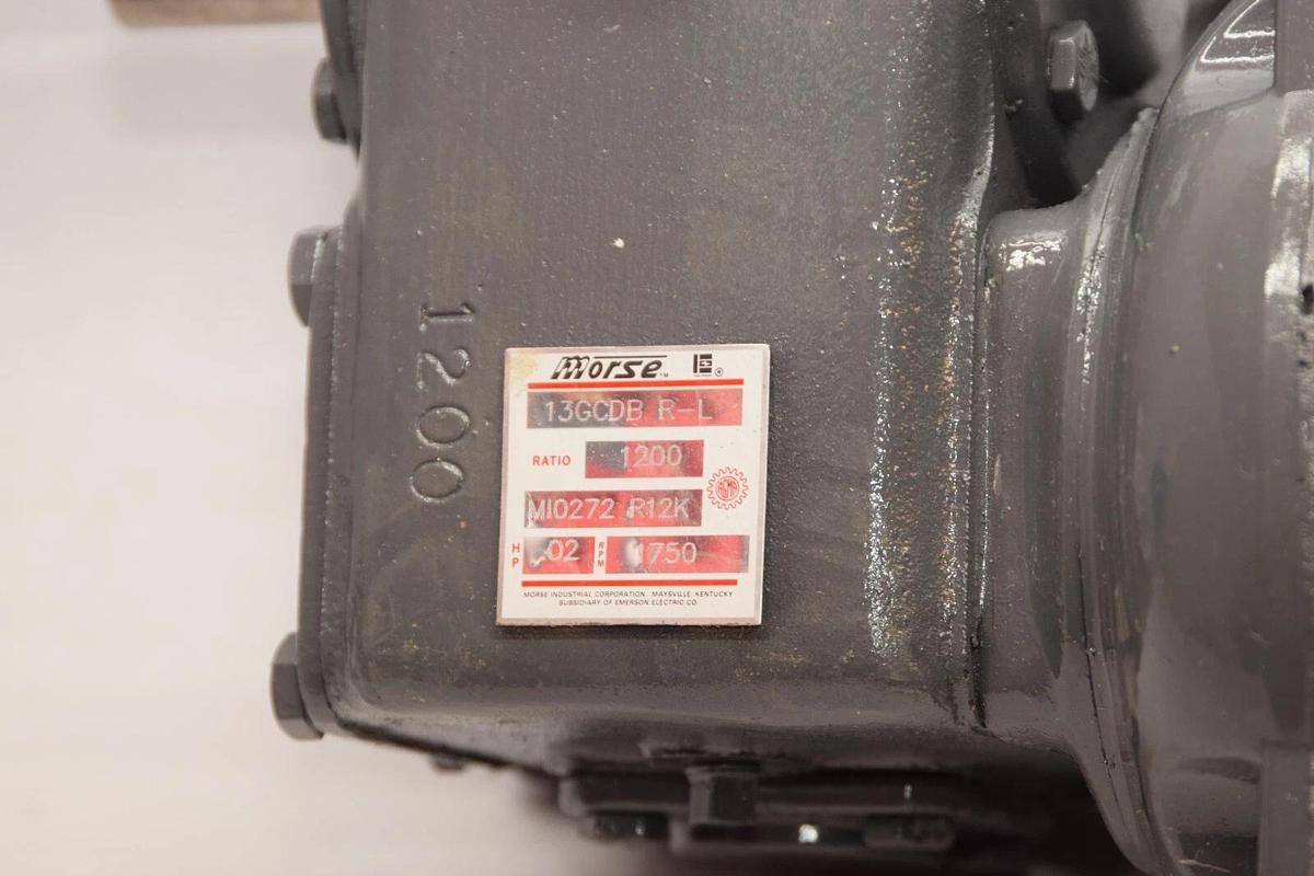 (NEW) MORSE 13GCDB R-L 1200:1 .02HP 1750rpm Gearbox Speed Reducer