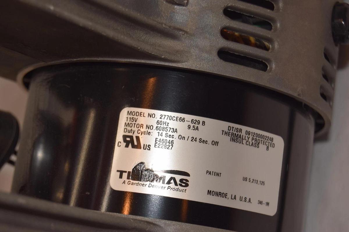 Used THOMAS 2770CE66-629B 115V 60Hz 9.5A Vacuum Pump