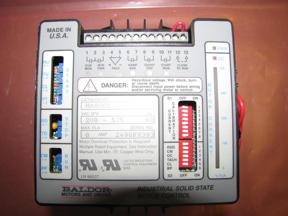 BALDOR MOTOR CONTROL MA8008 NEW