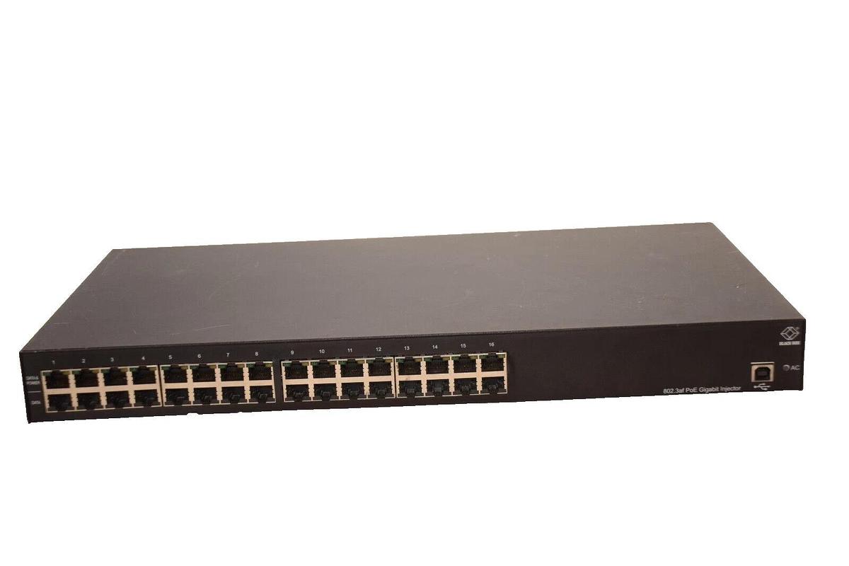 Used BLACK BOX LPJ016A-F 16-Port Gigabit Injector