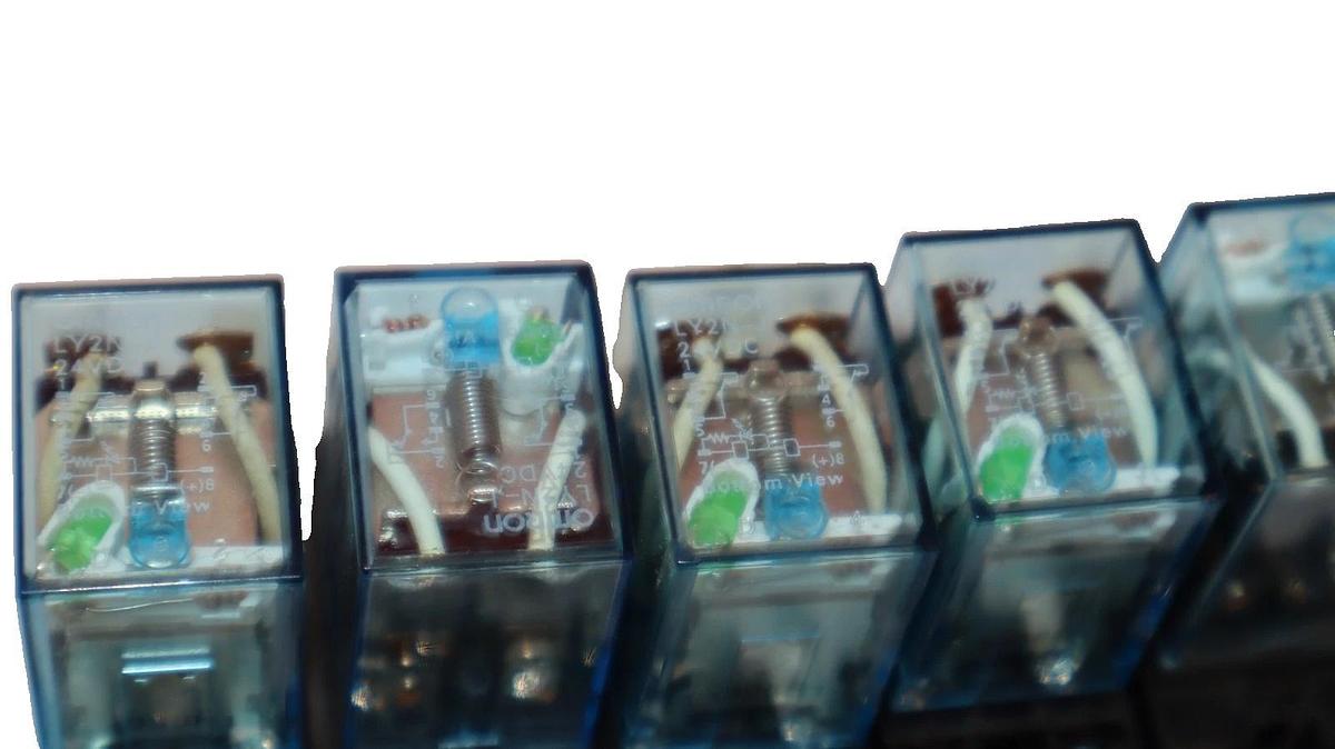 Used Omron LY2N-J , LY2NJ Relay with Base (Lot of 5)